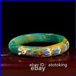 2.8 Chinese antiques old collection Handmade floral pattern agate bracelet
