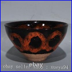 2.9 Collect Chinese Antique Jian Kiln Porcelain Dynasty Colorful Pattern Bowl