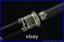 26 in Chinese Sword Dingkun Shen Dao Pattern Steel Blood Groove Blade Sharp#6341