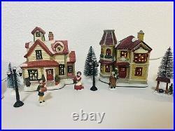 44 Piece Porcelain Lighted Christmas Village Set