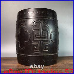 6.3Collecting Chinese antiques Handmade exquisite ebony Pattern pen holder