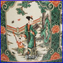 7.1 Collect Chinese Qing Porcelain Colorful Character Stories Pattern Brush Pot