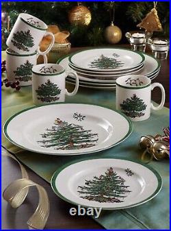 8 Spode Christmas Tree 10 Dinner Plates- NEW and NEVER USED