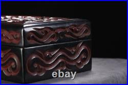 A Fine Collection Chinese Antique Qing Dynasty Lacquerware Cloud Pattern Boxes