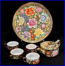 Antique Chinese Toys, Chinese Paintings, Gold Paintings, Flower Pattern Tea Uten