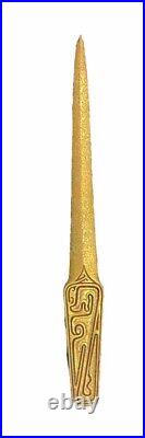 Antique Tiffany Studios Chinese pattern letter opener, circa 1910, gold dore