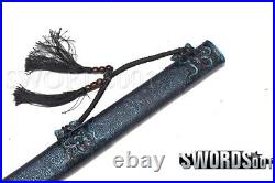 Carbon Steel Chinese Tang Dynasty Sword Straight Blade Dragon Pattern Sheath