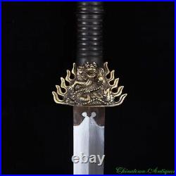 China Fire Dragon Civil Servant Sword Pattern Steel Blade Polishing Sharp #2179
