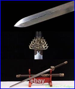 China Fire Dragon Civil Servant Sword Pattern Steel Blade Polishing Sharp #2179