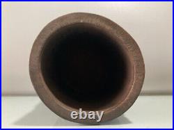 Chinese Antique Old Bamboo Carved Landscape Pattern Brush Pot Collection Art