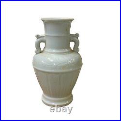 Chinese Ceramic Crackle Pattern Light Gray Underlay Flower Vase ws2725