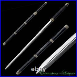 Chinese Ebony Jian Outfit Tang Sword Pattern Steel Blade Sharp Battle Ready#4153