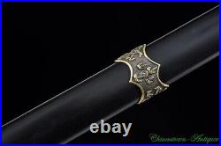 Chinese Ebony Jian Outfit Tang Sword Pattern Steel Blade Sharp Battle Ready#4153