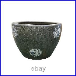 Chinese Gray Stone Pattern Ceramic Blue White Accent Pot Planter cs7551