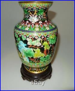 Chinese Jingfa Cloisonne Vase Intricate Bird Pattern 9High