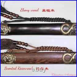 Chinese KUNG-FU Martial Arts Dragon Phoenix Tai-chi Soft Sword Steel Blade #5301