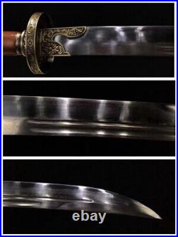 Chinese KUNGFU Broadsword Pattern Folded Steel Sharp Qing Saber Battle Knife