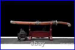 Chinese Qing Dynasty DAO spiral grain damascus steel sword Rosewood handle