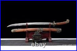 Chinese Qing Dynasty DAO spiral grain damascus steel sword Rosewood handle