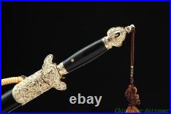 Chinese Short Sword Gold plating Small ShenWu Pattern Steel Octahedral Blade6350
