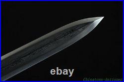 Chinese Short Sword Gold plating Small ShenWu Pattern Steel Octahedral Blade6350
