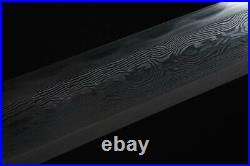 Chinese Short Sword Ice Soul Jian Pattern Steel Clay Tempered Blade Sharp #6354