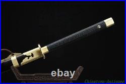 Chinese Sword Horse-Chopping Dao Pattern Steel Double Blood Groove Blade #6338