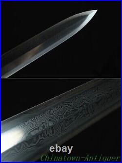 Chinese Sword JuYuan Jian Pattern Steel Octahedral Blade Sharp Battle Ready#6374