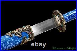 Chinese Sword King Dao Pattern Steel Clay Tempered Full Tang Battle Ready #4577