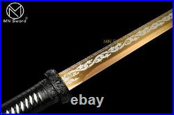 Chinese Sword Tang Dynasty Dao Dragon Fittings Nice Pattern Painted Gold Blade