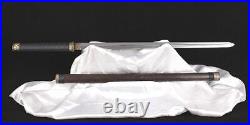 Chinese Sword Tang Jian Copper Fitting Sharp Blade Pattern Steel Handmade