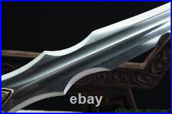 Chinese Sword TigerZunJian Pattern Steel Double Arc Blood Groove Blade Sharp6369