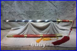 Chinese Tai-chi Sword Folded pattern steel w clay tempered blade sharp New #1934