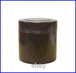 Chinese Zitan Wood Natural Pattern Round Box Holder ws2554