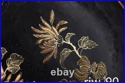 Chinese antique collection Pure handmade Gold flower pattern disc
