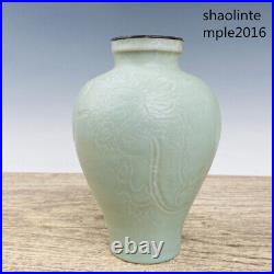 Chinese antiques Song dynasty Ru porcelain manual Dragon pattern vase Collection