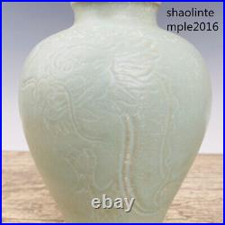 Chinese antiques Song dynasty Ru porcelain manual Dragon pattern vase Collection