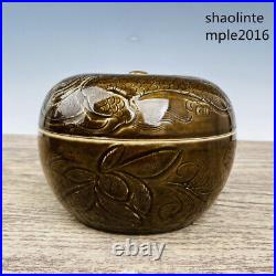 Chinese antiques Songdynasty porcelain Sauce glaze Dragon pattern box Collection