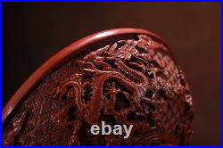 Collect Chinese Antique Vintage Lacquerware Carved Exquisite Dragon Pattern Bowl