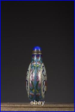 Collection Chinese Old Beijing Cloisonne Exquisite Pattern Snuff Bottle Art