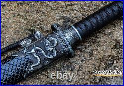FULL RIVER RED Carbon Steel Chinese Tang Dynasty Sword Dragon Pattern Sheath