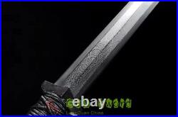Hadnmade Chinese KungFu Sword Eight Sided HanJian Folded Pattern Steel Sharp