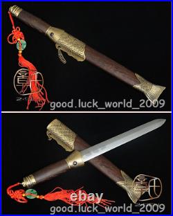 Hand Forged Chinese Longquan Short Sword Dagger Fish Dagger Pattern Steel #110