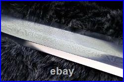 Handmade Rosewood Chinese Sword Han Jian Damascus Folded Steel Blade Sharp