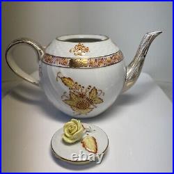 Herend 1605 12 oz Individual Teapot Chinese Bouquet Apponyi AJ pattern Yellow