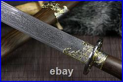 High quality Chinese sword qing dao blacksmithing pattern steel blade
