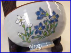 Hisashi Handicraft Colored Tea Bowl, Chinese Flower Pattern, Set Of 2, Includes