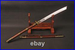 Long Rosewood Handle Kangxi Sword Chinese Emperor Broadsword Folded Steel Blade
