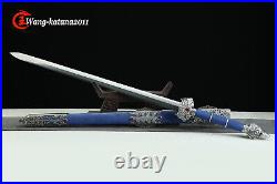 Masterpiece Top Grade Damascus Chinese Sword Han Jian Fully Wrap Real Rayskin