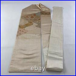 Nagoya Obi, Excellent Item, Shujiang Chinese Pattern, Wave, Foil, Gold Thread, L
